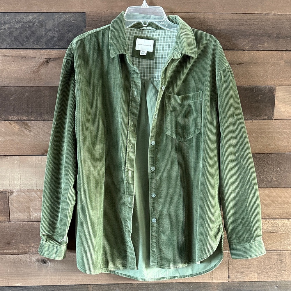 American Eagle Olive corduroy Shirt